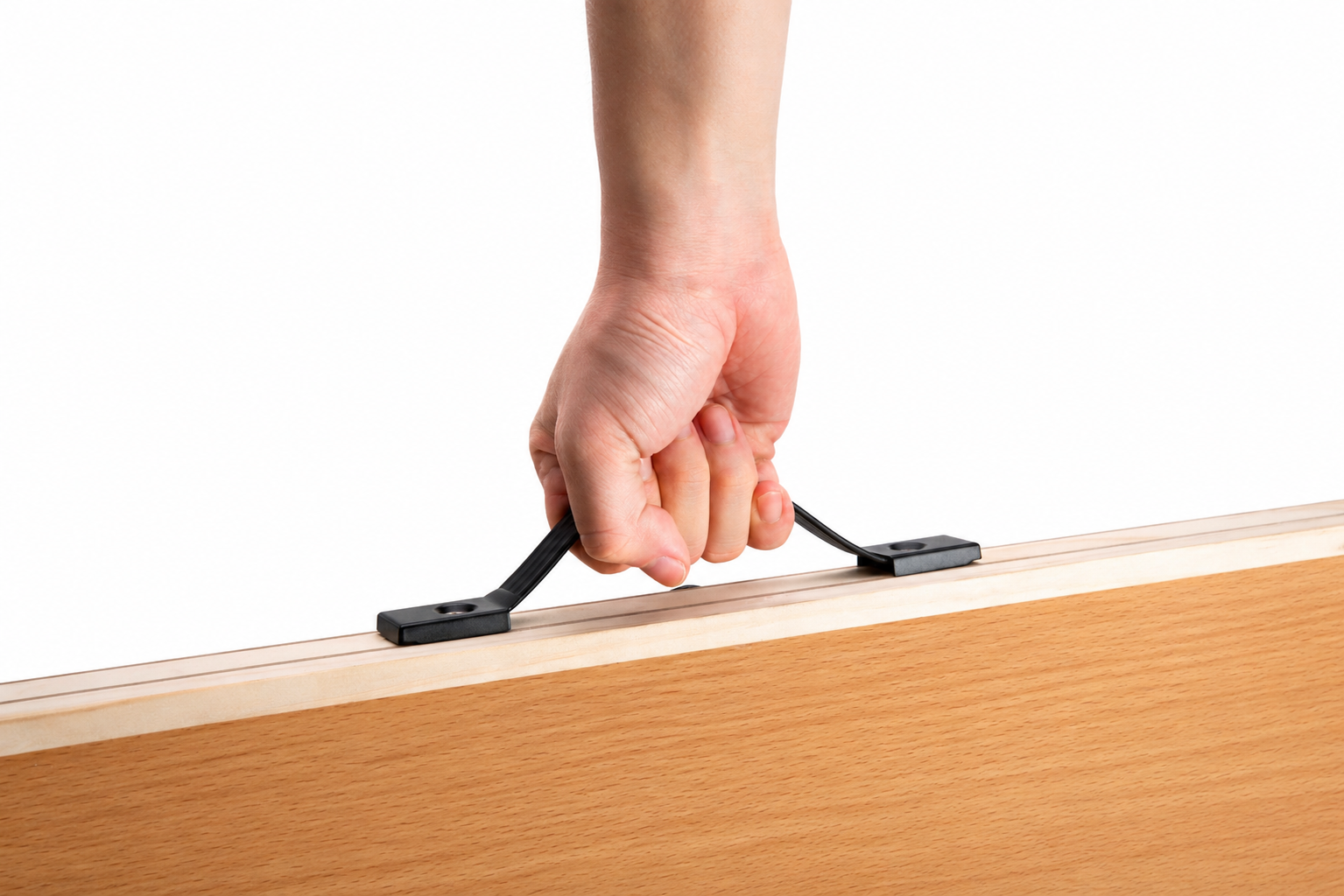 PuzOdyssey carry handle on a wooden puzzle board