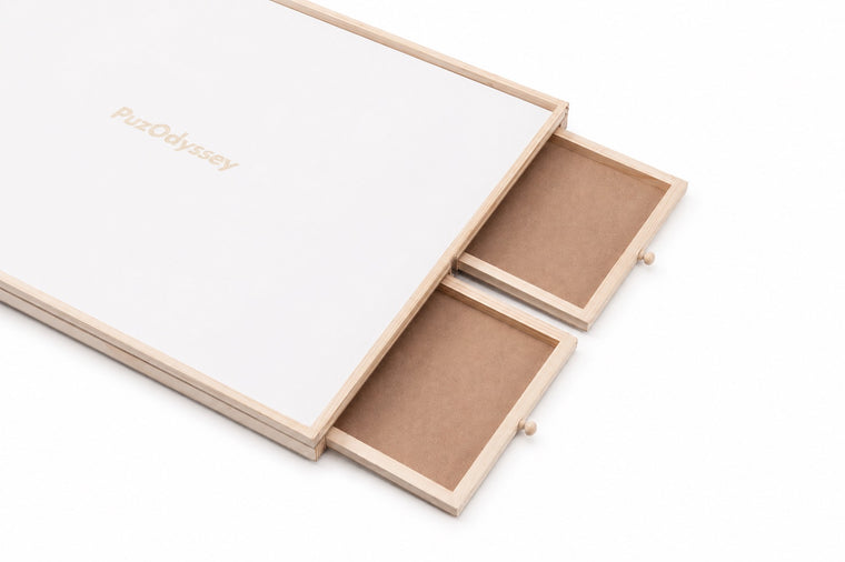 PuzOdyssey open drawers with felt cloth surface