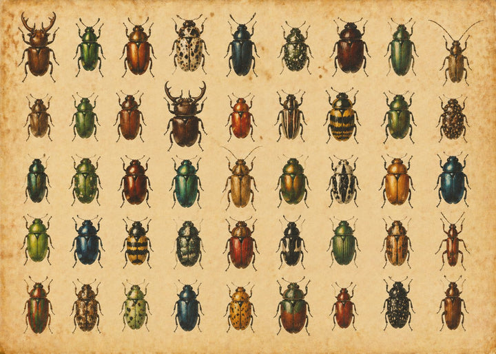 A Cabinet of Beetles puzzle art