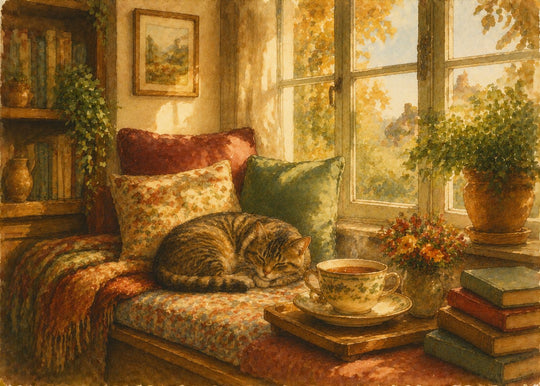 A Cat by the Window puzzle art