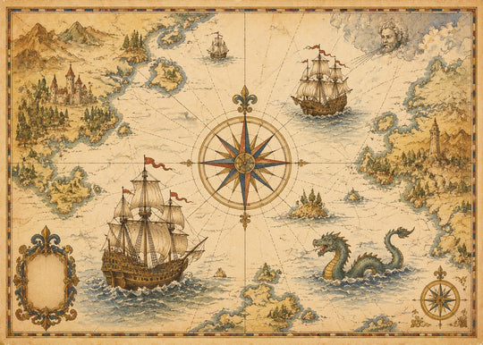 An Antique Sea Chart puzzle art
