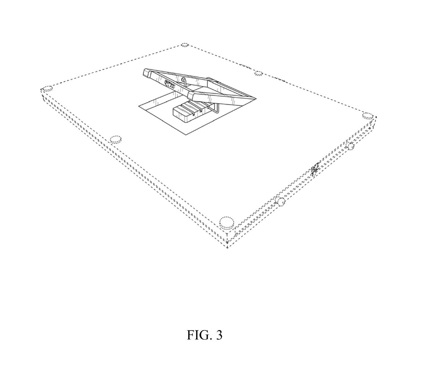 Patent drawing Fig. 3 showing the rear support of the PuzOdyssey puzzle board