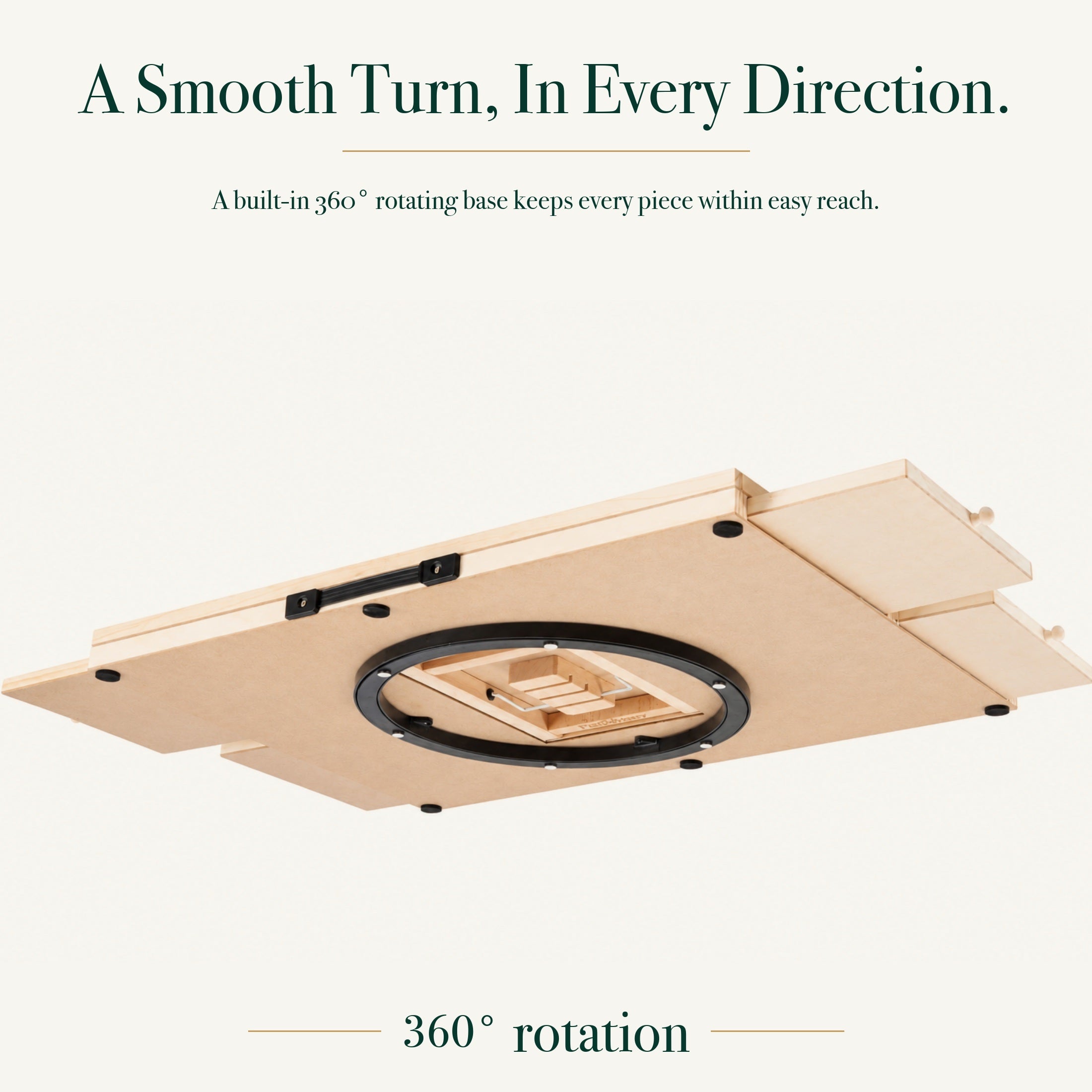 PuzOdyssey puzzle board underside and 360 degree rotating base